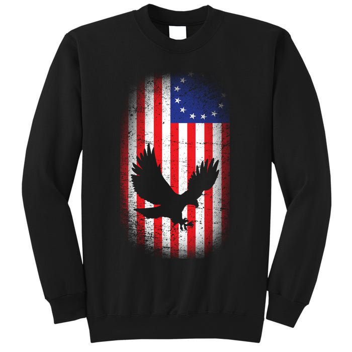Betsy Ross Flag 13 Colonies Bald Eagle Sweatshirt