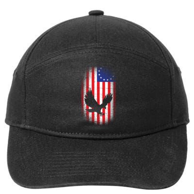 Betsy Ross Flag 13 Colonies Bald Eagle 7-Panel Snapback Hat