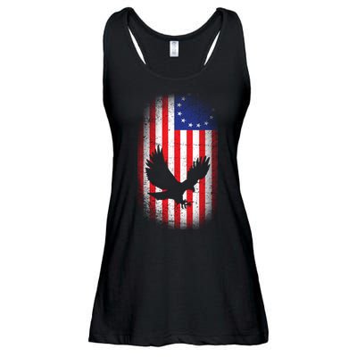 Betsy Ross Flag 13 Colonies Bald Eagle Ladies Essential Flowy Tank