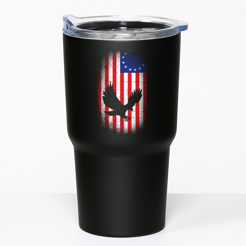 Betsy Ross Flag 13 Colonies Bald Eagle Tumbler