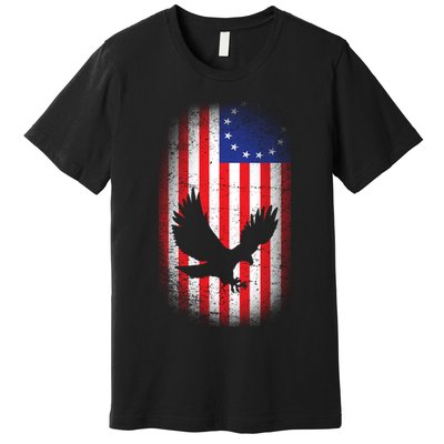 Betsy Ross Flag 13 Colonies Bald Eagle Premium T-Shirt