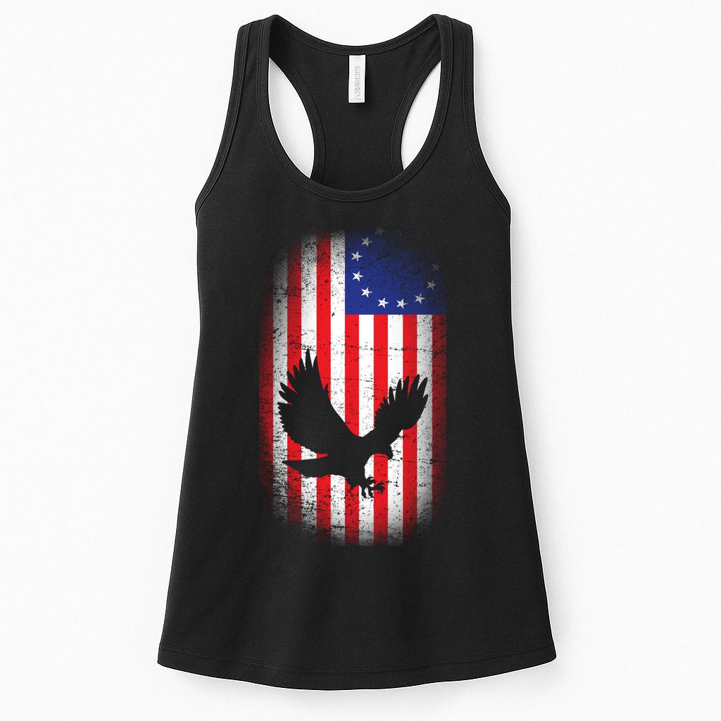 Betsy Ross Flag 13 Colonies Bald Eagle Womens Tank Top