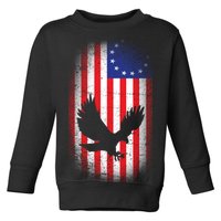 Betsy Ross Flag 13 Colonies Bald Eagle Toddler Sweatshirt