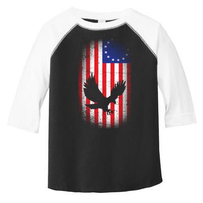 Betsy Ross Flag 13 Colonies Bald Eagle Toddler Fine Jersey T-Shirt