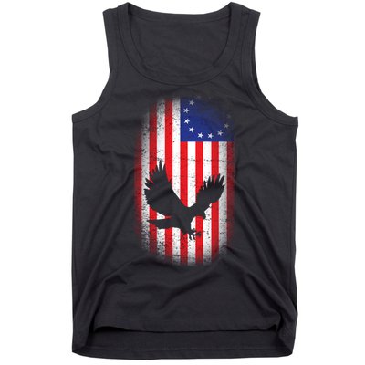 Betsy Ross Flag 13 Colonies Bald Eagle Tank Top