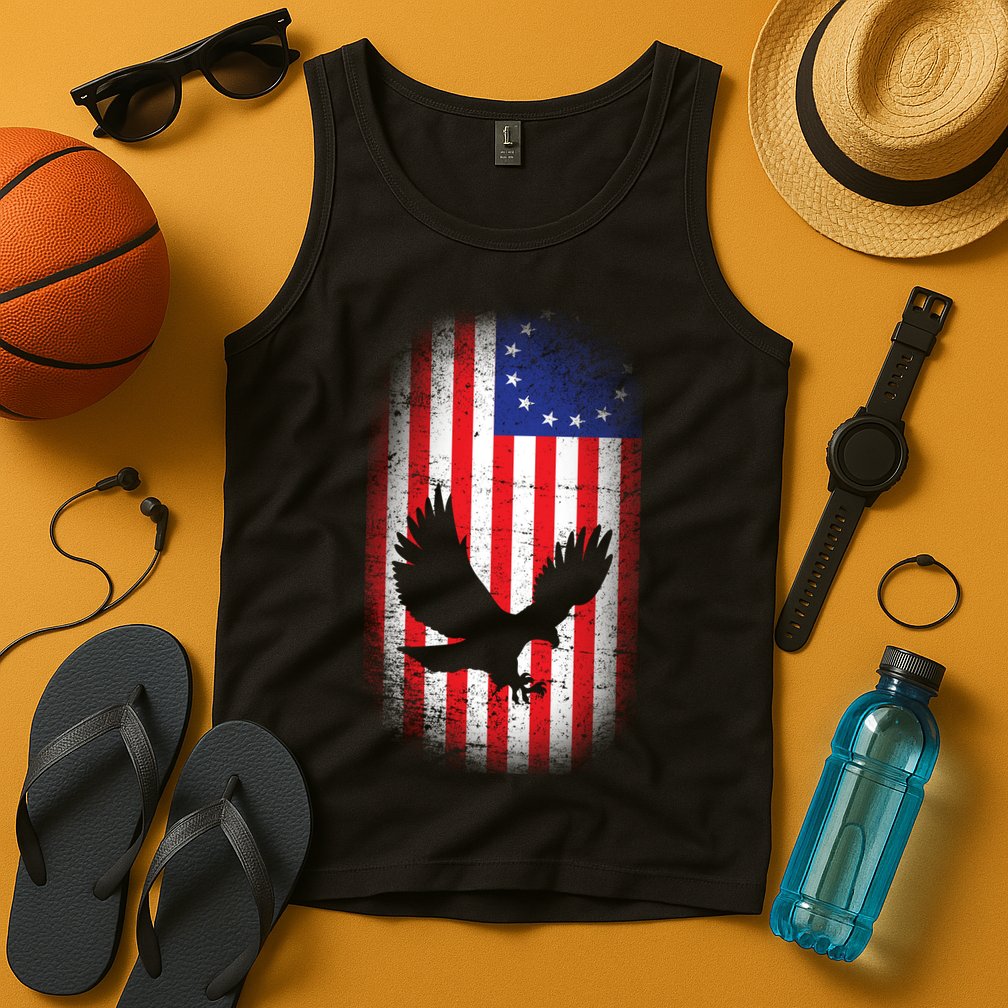 Betsy Ross Flag 13 Colonies Bald Eagle Tank Top