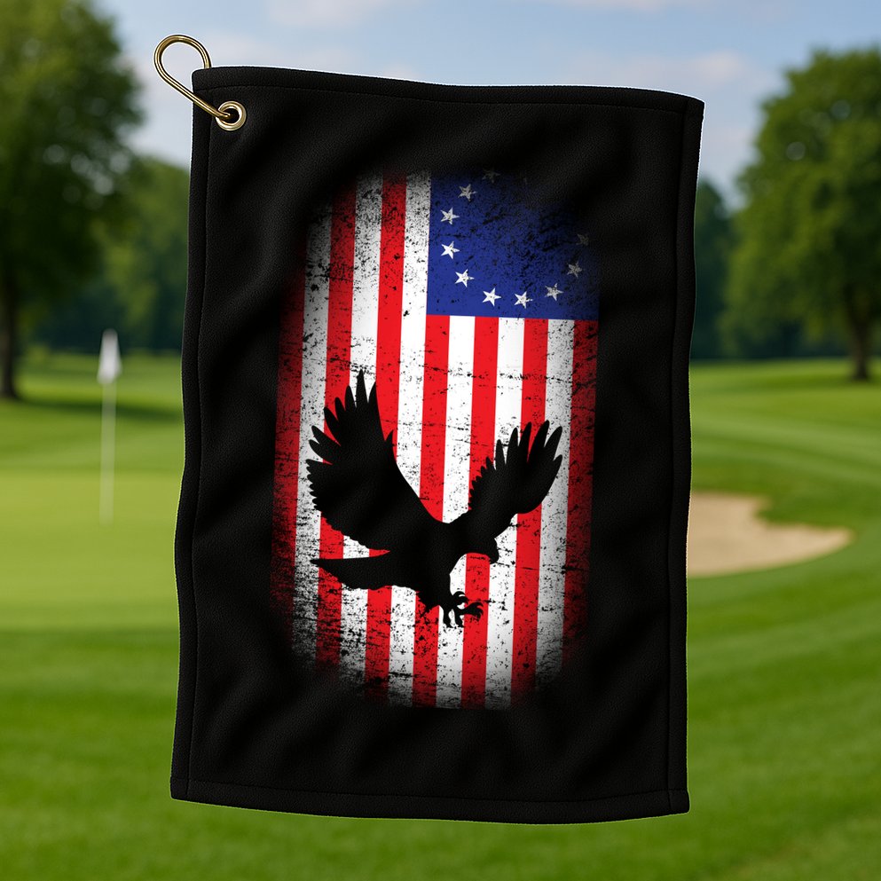 Betsy Ross Flag 13 Colonies Bald Eagle Golf Towel