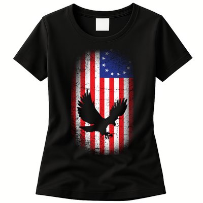 Betsy Ross Flag 13 Colonies Bald Eagle Womens T-Shirt