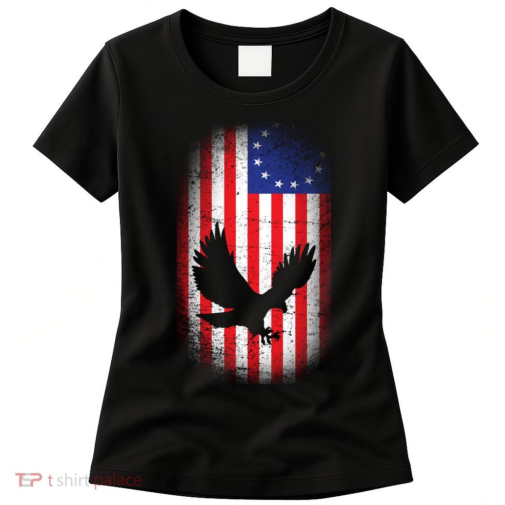 Betsy Ross Flag 13 Colonies Bald Eagle Womens T-Shirt
