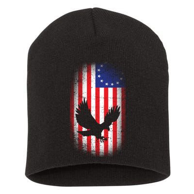 Betsy Ross Flag 13 Colonies Bald Eagle Short Acrylic Beanie