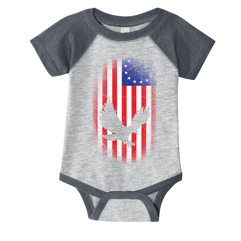 Betsy Ross Flag 13 Colonies Bald Eagle Infant Baby Jersey Bodysuit