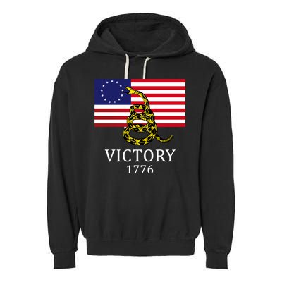 Betsy Ross Flag Don't Tread On Me 13 Colonies Garment-Dyed Fleece Hoodie