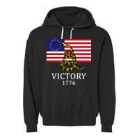 Betsy Ross Flag Don't Tread On Me 13 Colonies Garment-Dyed Fleece Hoodie