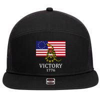 Betsy Ross Flag Don't Tread On Me 13 Colonies 7 Panel Mesh Trucker Snapback Hat