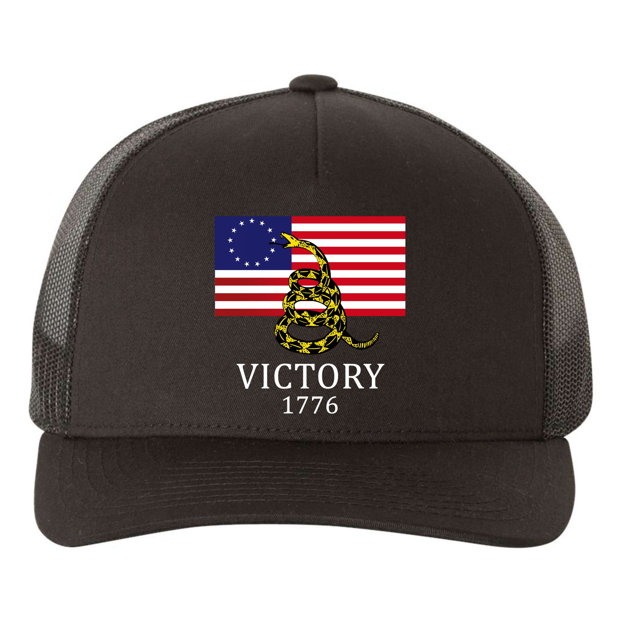 Betsy Ross Flag Don't Tread On Me 13 Colonies Yupoong Adult 5-Panel Trucker Hat