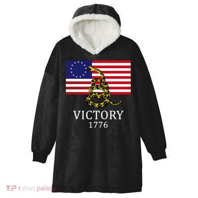 Betsy Ross Flag Don't Tread On Me 13 Colonies Hooded Wearable Blanket