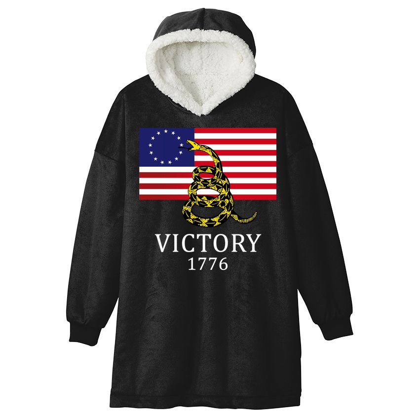 Betsy Ross Flag Don't Tread On Me 13 Colonies Hooded Wearable Blanket