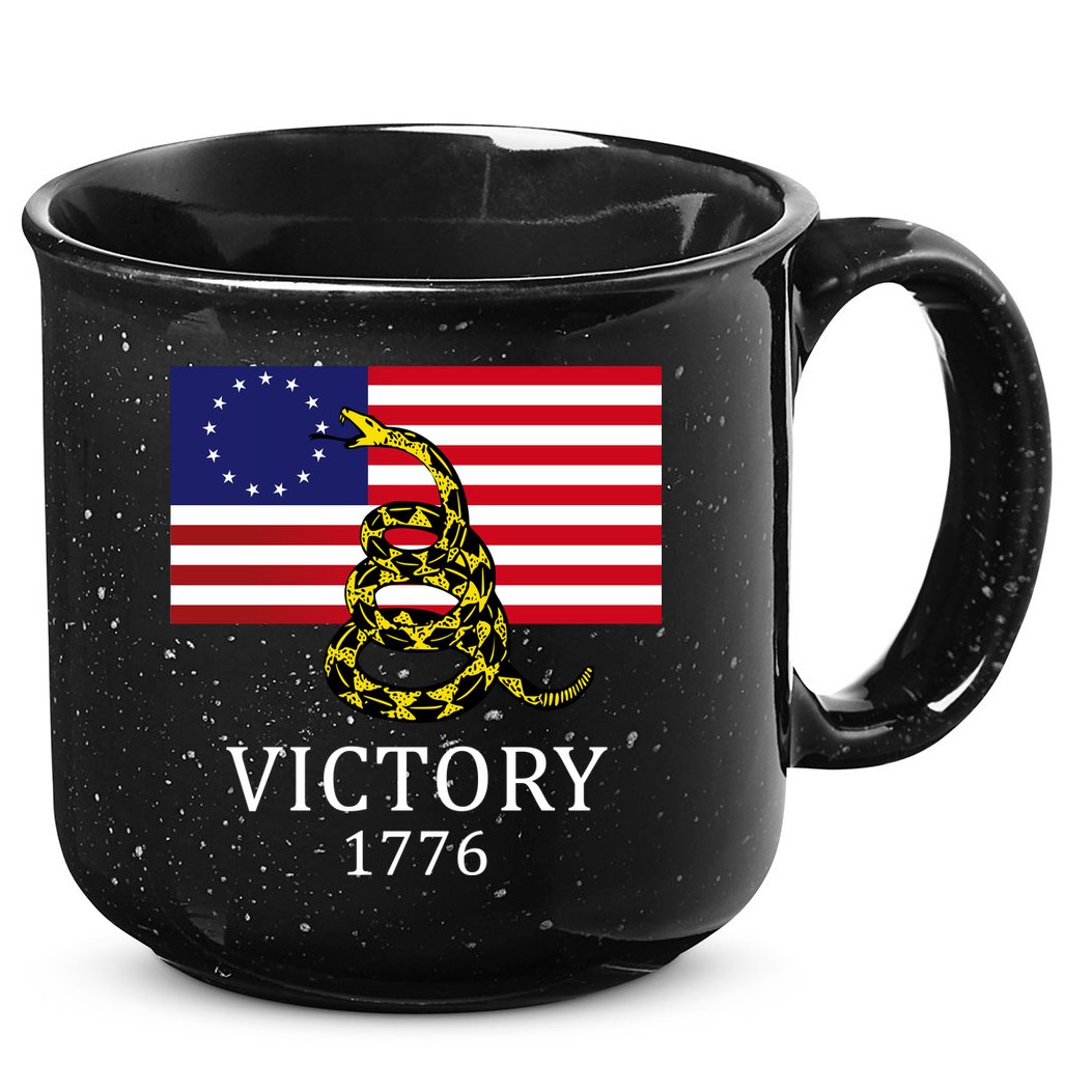 Betsy Ross Flag Don't Tread On Me 13 Colonies 15oz Campfire Ceramic Mug