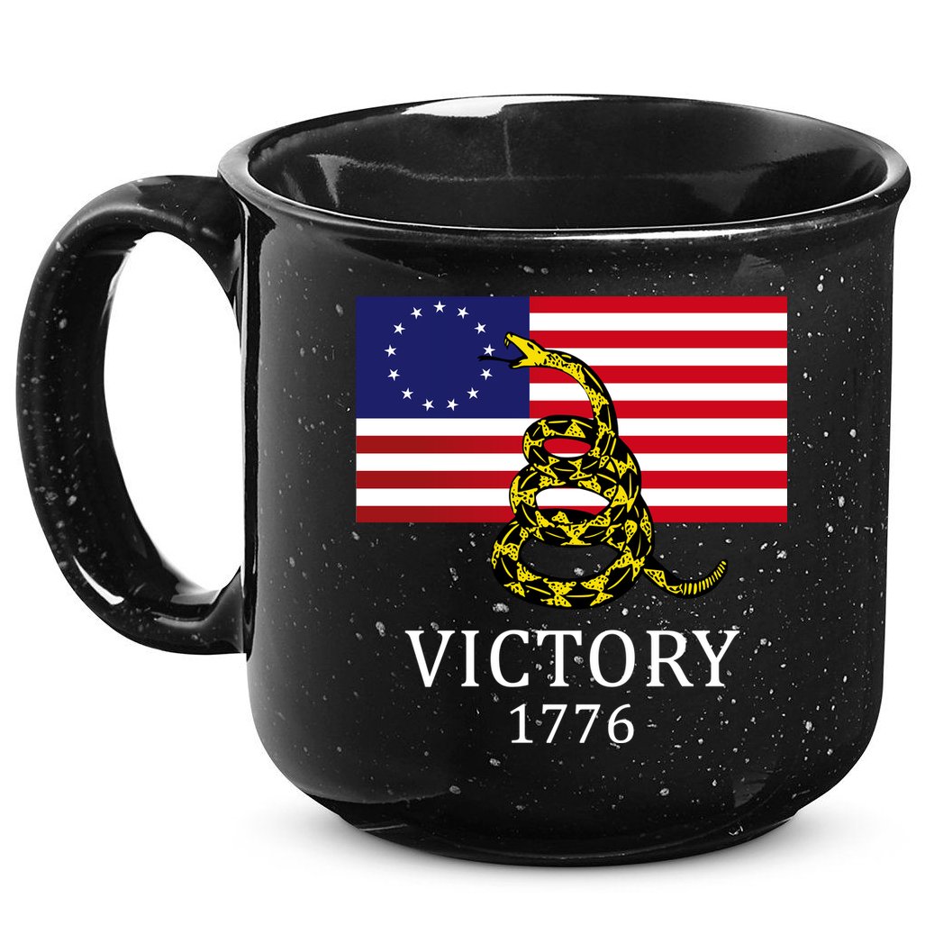 Betsy Ross Flag Don't Tread On Me 13 Colonies 15oz Campfire Ceramic Mug