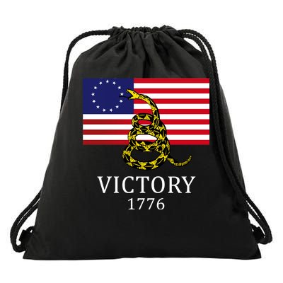 Betsy Ross Flag Don't Tread On Me 13 Colonies Drawstring Bag