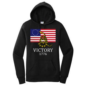 Betsy Ross Flag Don't Tread On Me 13 Colonies Women's Pullover Hoodie