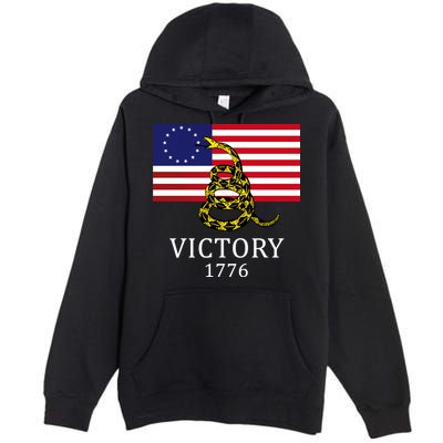 Betsy Ross Flag Don't Tread On Me 13 Colonies Premium Pullover Hoodie