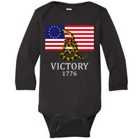 Betsy Ross Flag Don't Tread On Me 13 Colonies Baby Long Sleeve Bodysuit