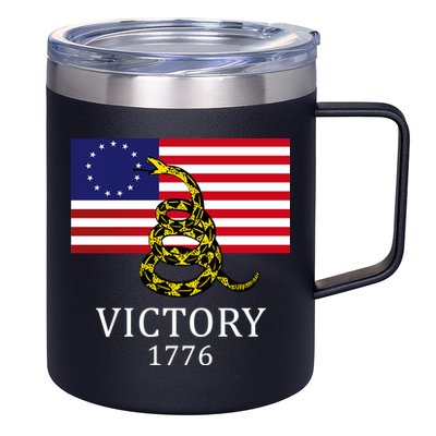 Betsy Ross Flag Don't Tread On Me 13 Colonies 12oz Stainless Steel Coffee Mug