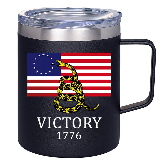 Betsy Ross Flag Don't Tread On Me 13 Colonies 12oz Stainless Steel Coffee Mug