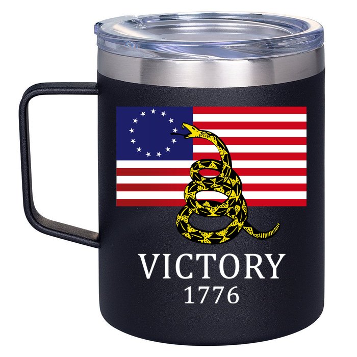Betsy Ross Flag Don't Tread On Me 13 Colonies 12oz Stainless Steel Coffee Mug