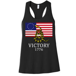 Betsy Ross Flag Don't Tread On Me 13 Colonies Women's Racerback Tank