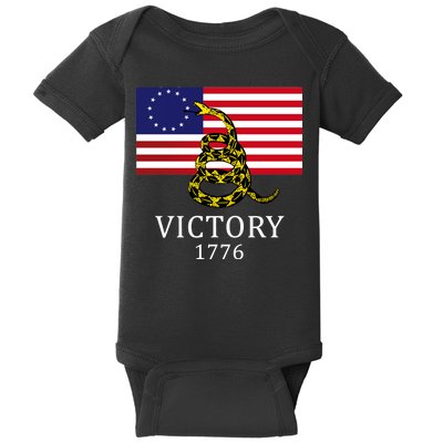 Betsy Ross Flag Don't Tread On Me 13 Colonies Baby Bodysuit