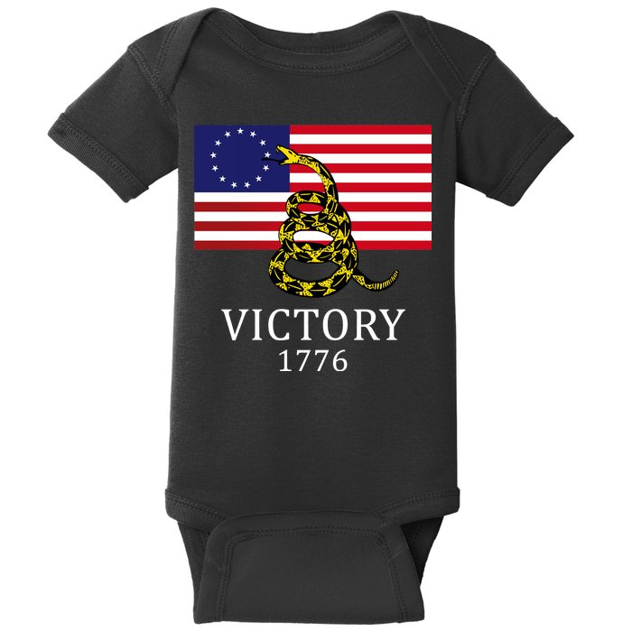 Betsy Ross Flag Don't Tread On Me 13 Colonies Baby Bodysuit