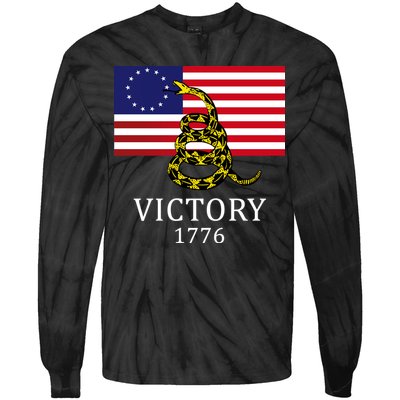 Betsy Ross Flag Don't Tread On Me 13 Colonies Tie-Dye Long Sleeve Shirt