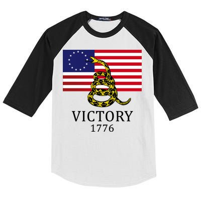 Betsy Ross Flag Don't Tread On Me 13 Colonies Kids Colorblock Raglan Jersey
