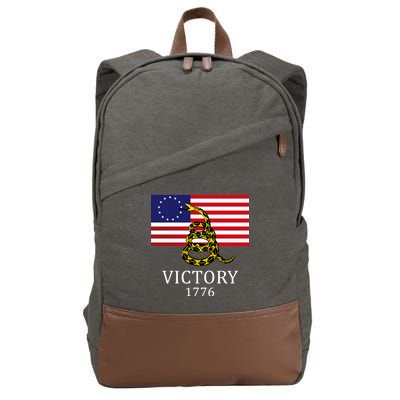 Betsy Ross Flag Don't Tread On Me 13 Colonies Cotton Canvas Backpack