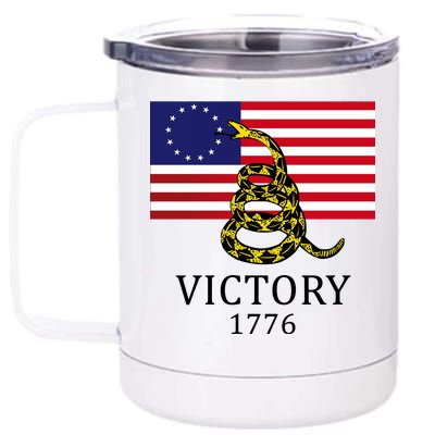 Betsy Ross Flag Don't Tread On Me 13 Colonies 12 oz Stainless Steel Tumbler Cup