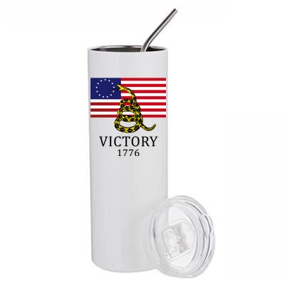 Betsy Ross Flag Don't Tread On Me 13 Colonies Stainless Steel Tumbler