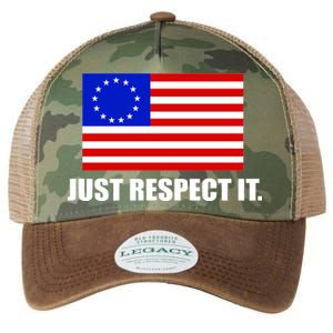 Betsy Ross Flag Just Respect It Legacy Tie Dye Trucker Hat