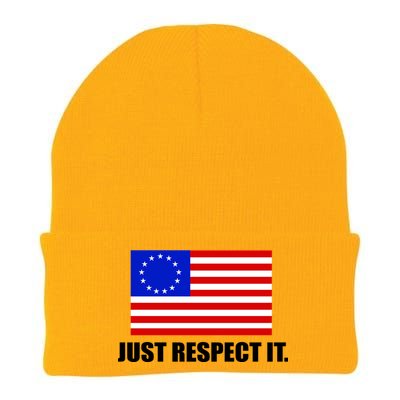 Betsy Ross Flag Just Respect It Knit Cap Winter Beanie