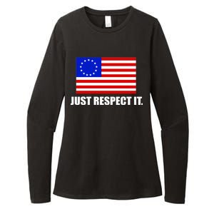 Betsy Ross Flag Just Respect It Womens CVC Long Sleeve Shirt