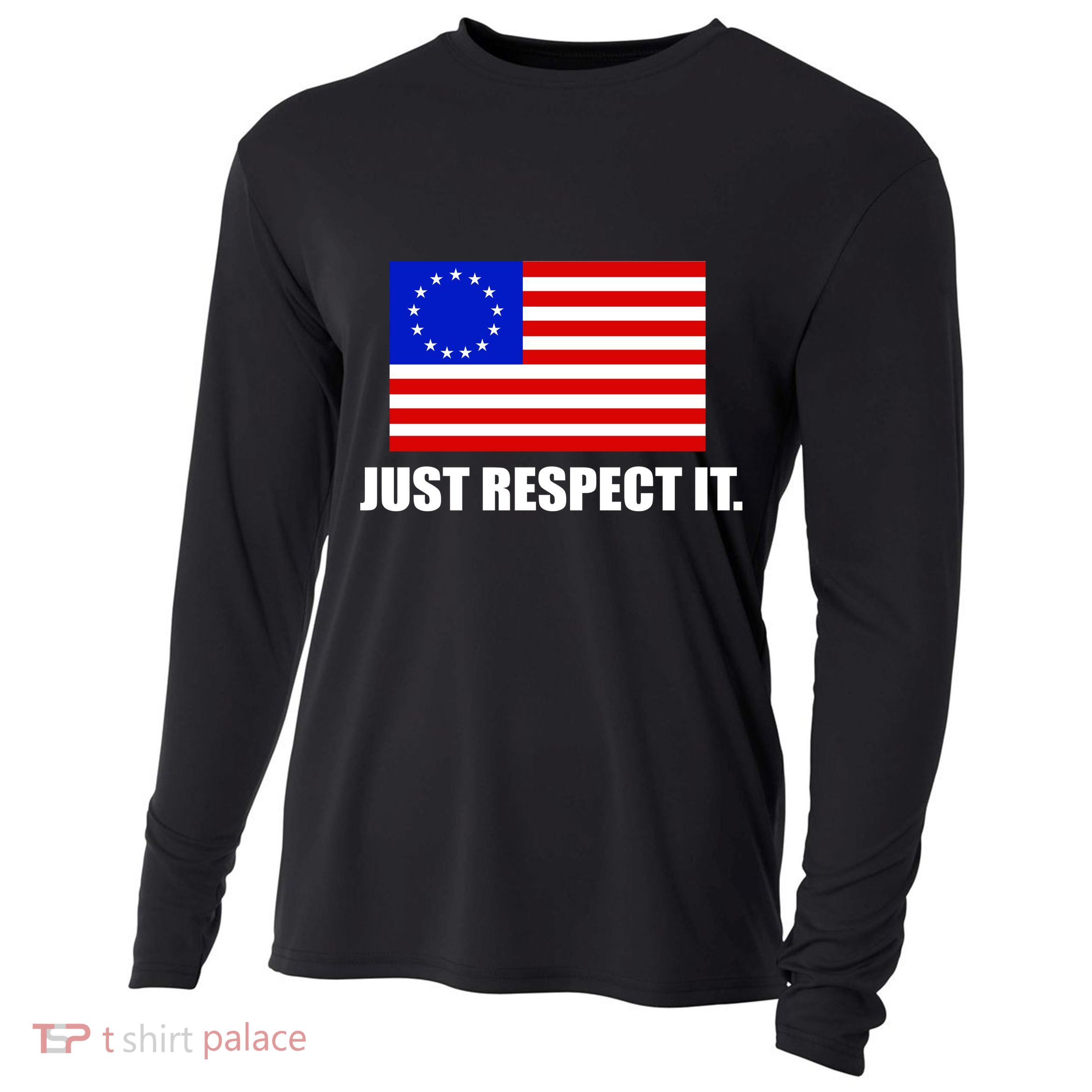 Betsy Ross Flag Just Respect It Cooling Performance Long Sleeve Crew