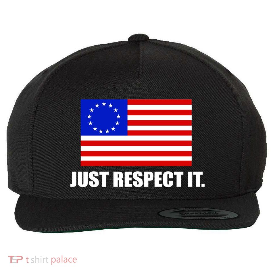Betsy Ross Flag Just Respect It Wool Snapback Cap