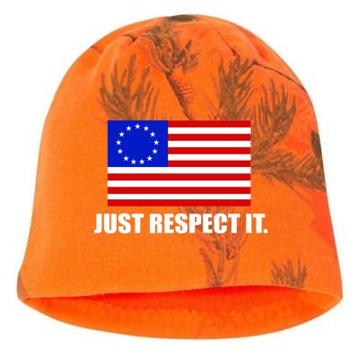 Betsy Ross Flag Just Respect It Kati - Camo Knit Beanie