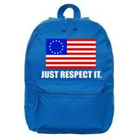 Betsy Ross Flag Just Respect It 16 in Basic Backpack