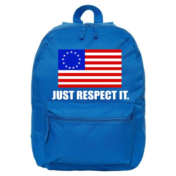 Betsy Ross Flag Just Respect It 16 in Basic Backpack