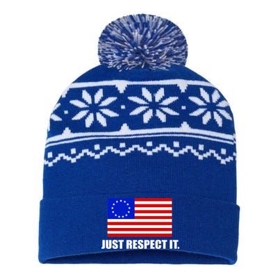 Betsy Ross Flag Just Respect It USA-Made Snowflake Beanie