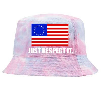 Betsy Ross Flag Just Respect It Tie-Dyed Bucket Hat