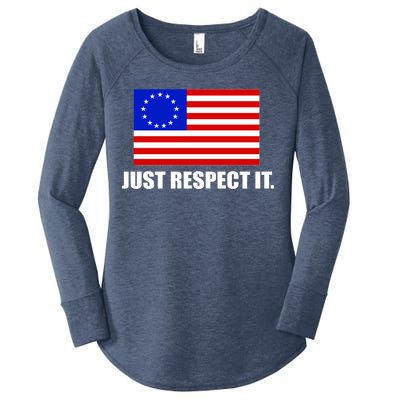 Betsy Ross Flag Just Respect It Women's Perfect Tri Tunic Long Sleeve Shirt