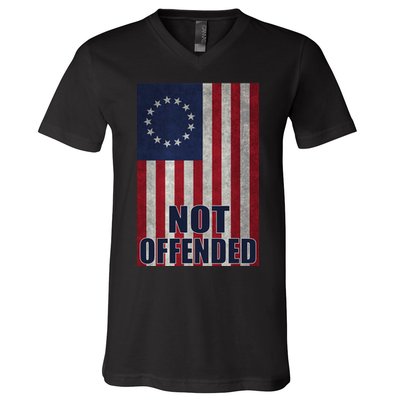 Betsy Ross Flag Not Offended 13 Stars For Protesters V-Neck T-Shirt